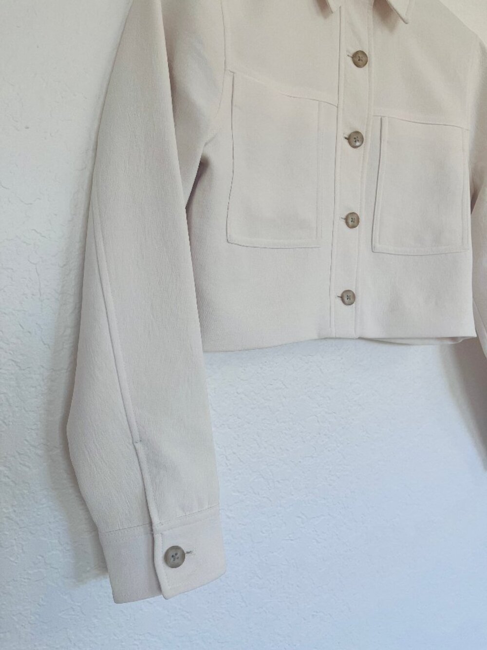 NEW! Artizia Wilfred Little Cropped Jacket Button In Light Birch/Ivory XS - Picture 10 of 16